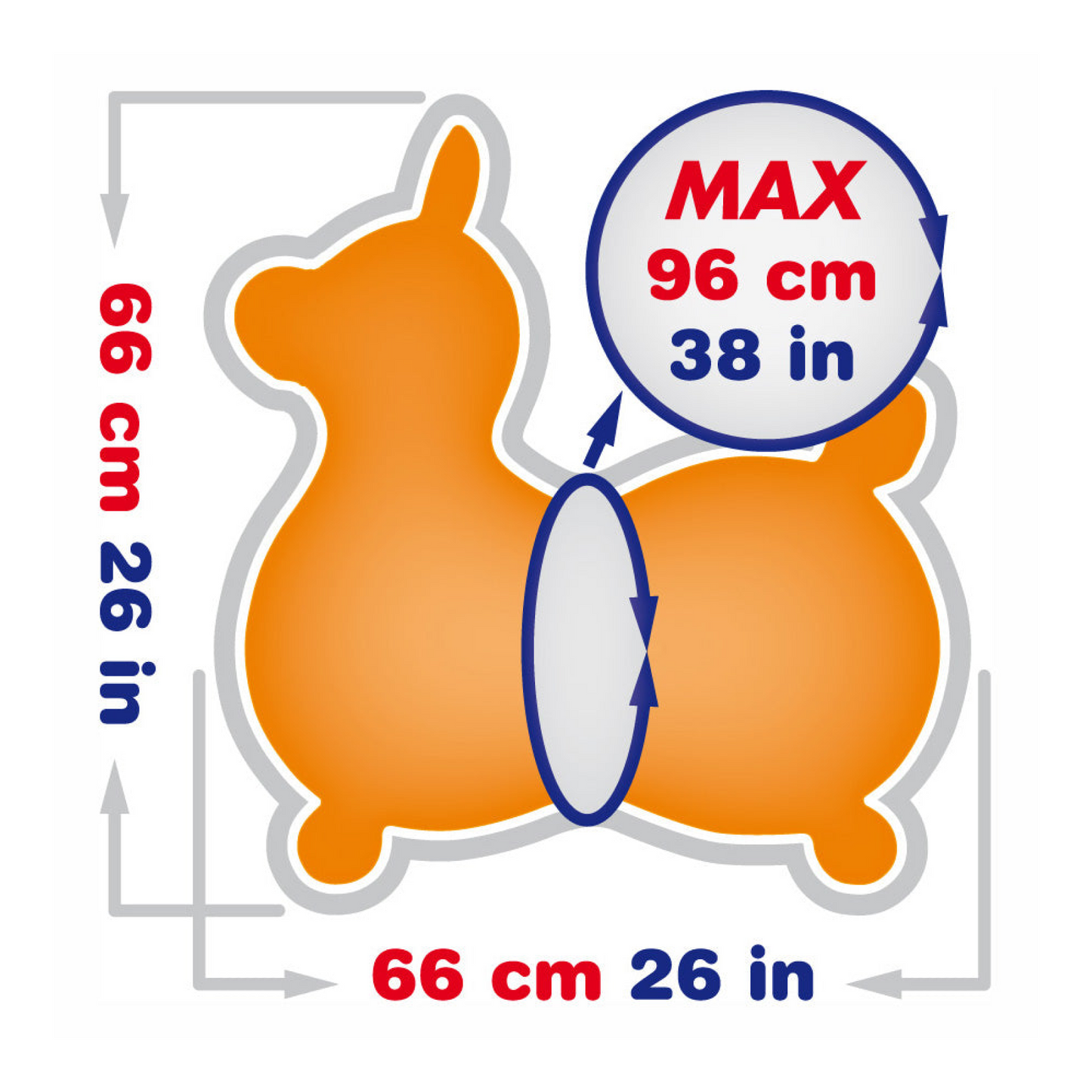 Gymnic Rody Bounce Horse Max in Orange