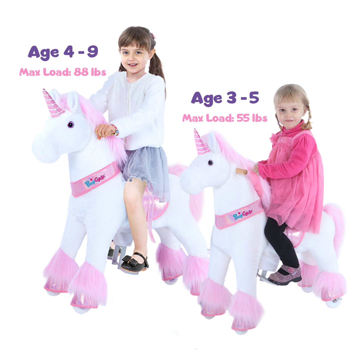 Pink Unicorn Ride On Toy
