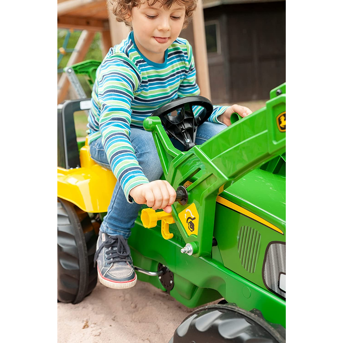 Pedal Tractor with Front Loader & Back Digger by John Deere