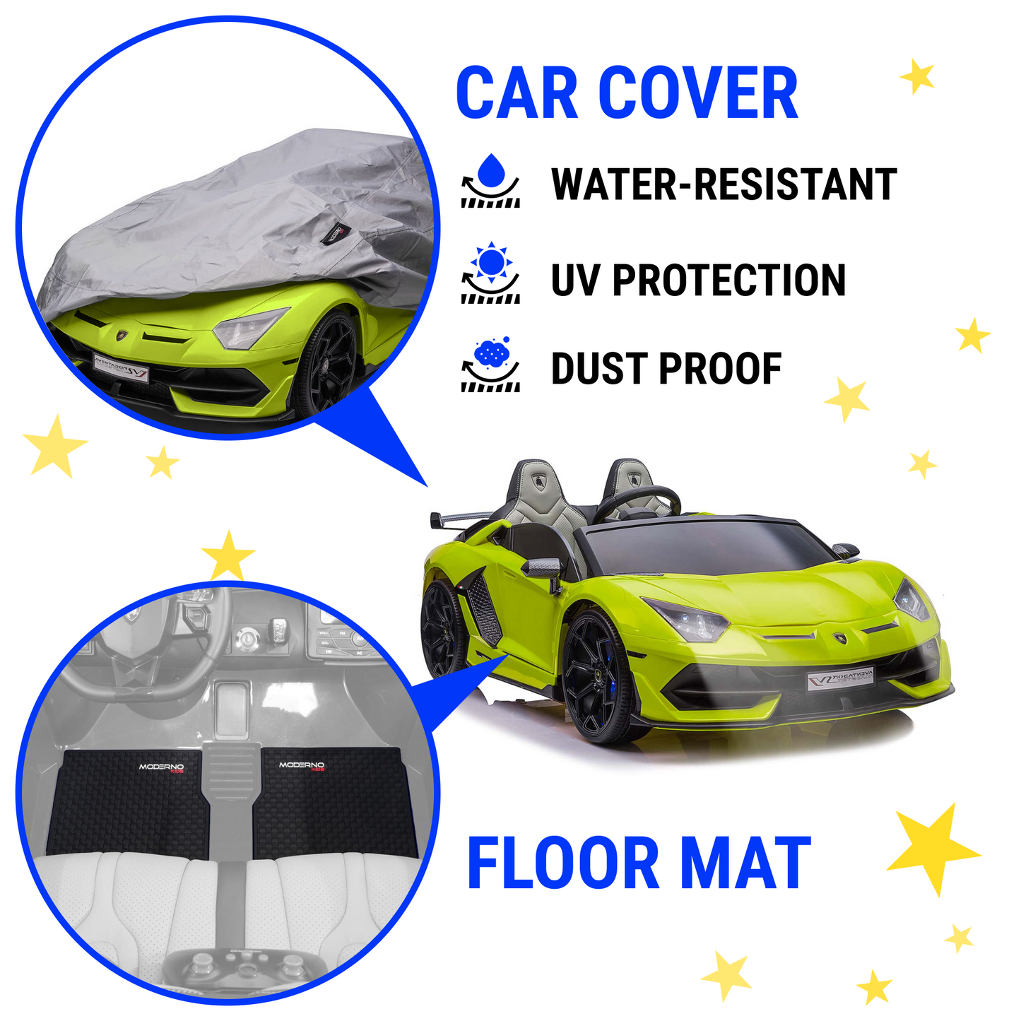 Two Seater Lamborghini Avantador 24V Kids Car In Green