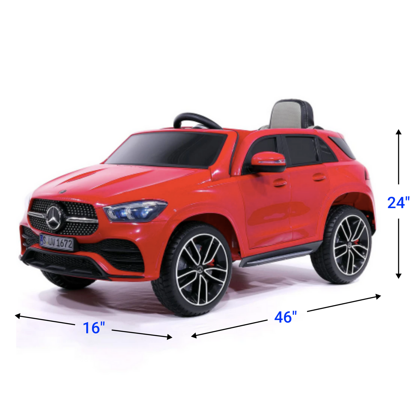 Mercedes Benz GLE450 Ride On Car for Kids with Remote, Leather Seat, LED Lights- Red