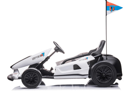 Kids 3.0 Electric 24V Go-Kart with DRIFT Function in White
