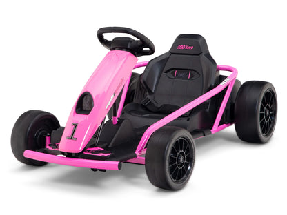 24V Kids Electric Go-Kart with DRIFT Function in Pink
