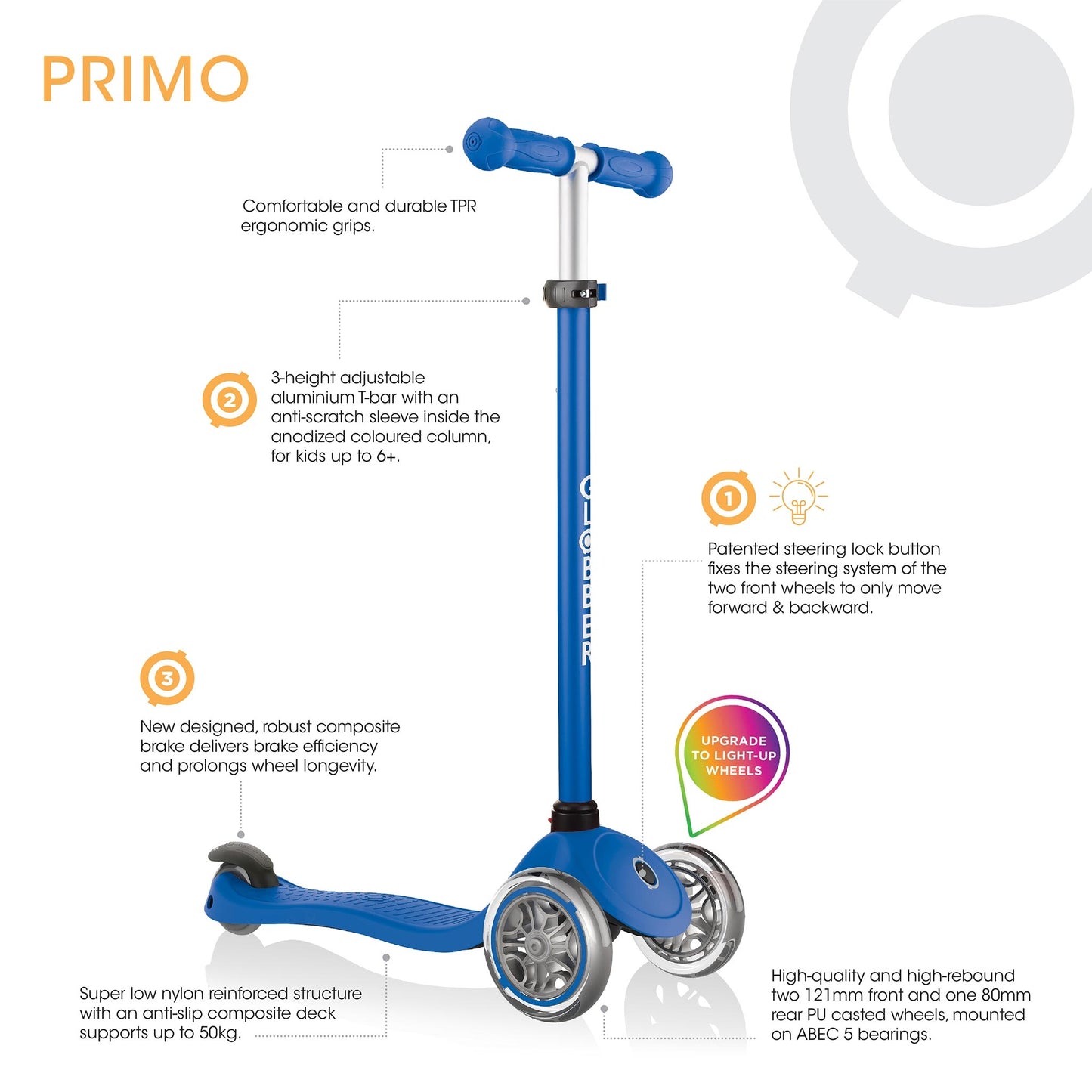 Kids Scooter Primo Foldable in Navy Blue