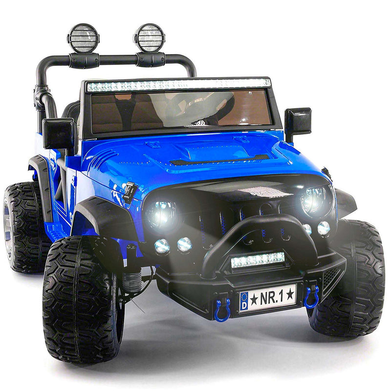 Two Seater 24V Ride On Kids Truck In Blue