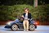 2020 Kids Ride On Car with Remote Control, Leather Seat & Rubber Tires - Carbon Black - Jay Goodys