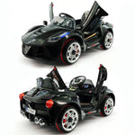 2020 Kids Ride On Car with Remote Control, Leather Seat & Rubber Tires - Carbon Black - Jay Goodys