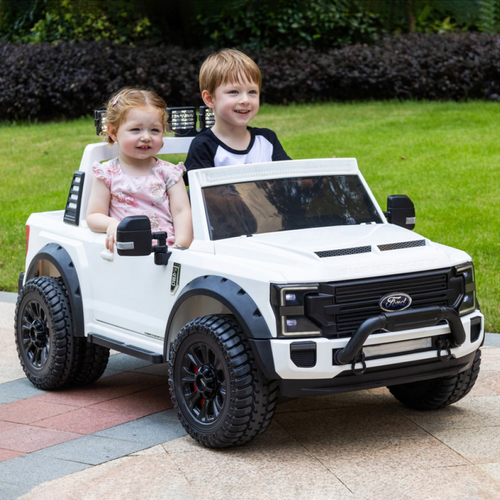 Ford F450 24V Two Seater Kids Electric Vehicle Truck In White