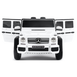 Mercedes G Wagon Maybach 12V Ride On Car for Kids with Remote, Leather Seat, LED Lights- White