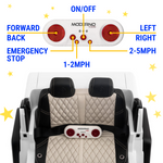 Mercedes G Wagon Maybach 12V Ride On Car for Kids with Remote, Leather Seat, LED Lights- White